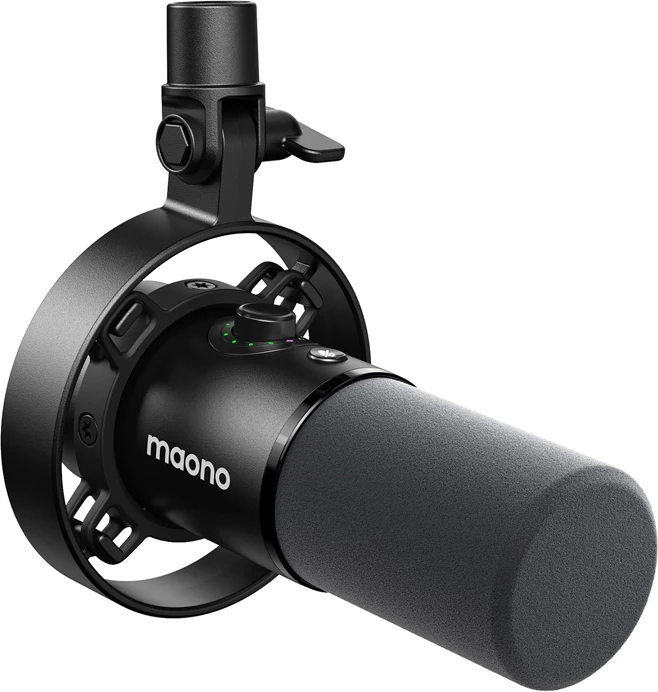 Mikrofon dinamik, Maono PD300X, USB-C & XLR, 192kHz/24bit, kardioid, monitorim 0‑vonese, i zi