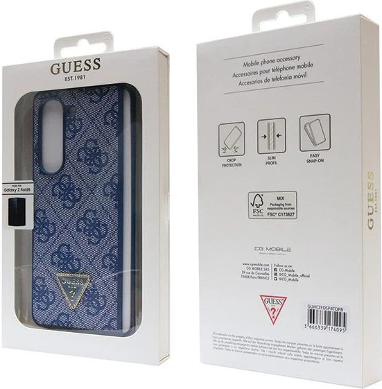 Mbështjellës Guess 4G Triangle Strass për Samsung Galaxy Z Fold 5, Kaltër