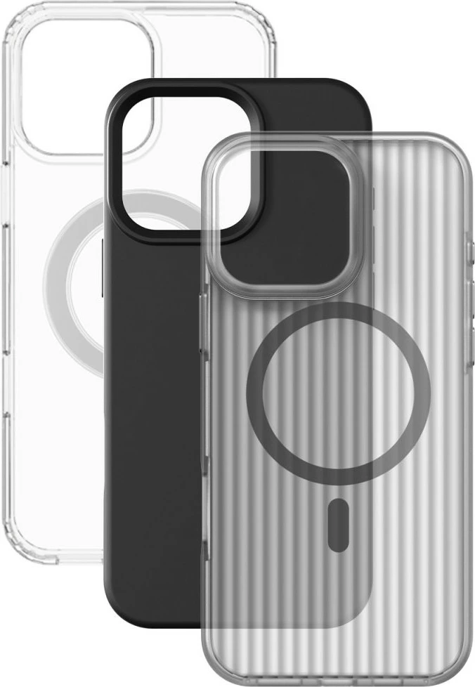 Mbështjellës 4smarts për iPhone 16 Pro Max, me karikues, mbrojtës ekrani 9H, zi/gri/transparente/bardhë