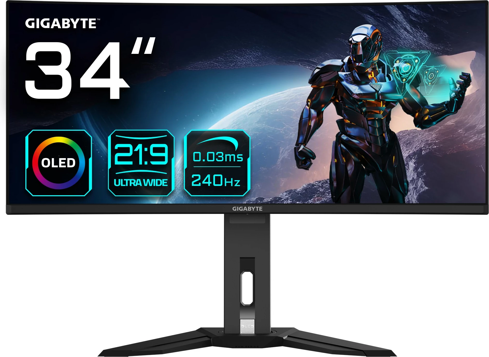 Monitor gaming Gigabyte MO34WQC2 34 inç OLED, 3440x1440, 240Hz, USB-C, e zezë