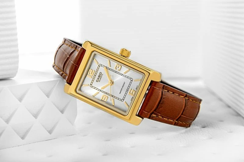 Orë dore femra Casio LTP-1234PGL-7AEG, kafe