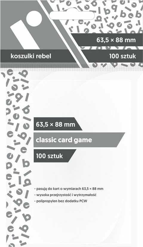 Mbështjellës kartash Rebel CCG 63.5x88 mm 232250 transparent, paketim 100 copë