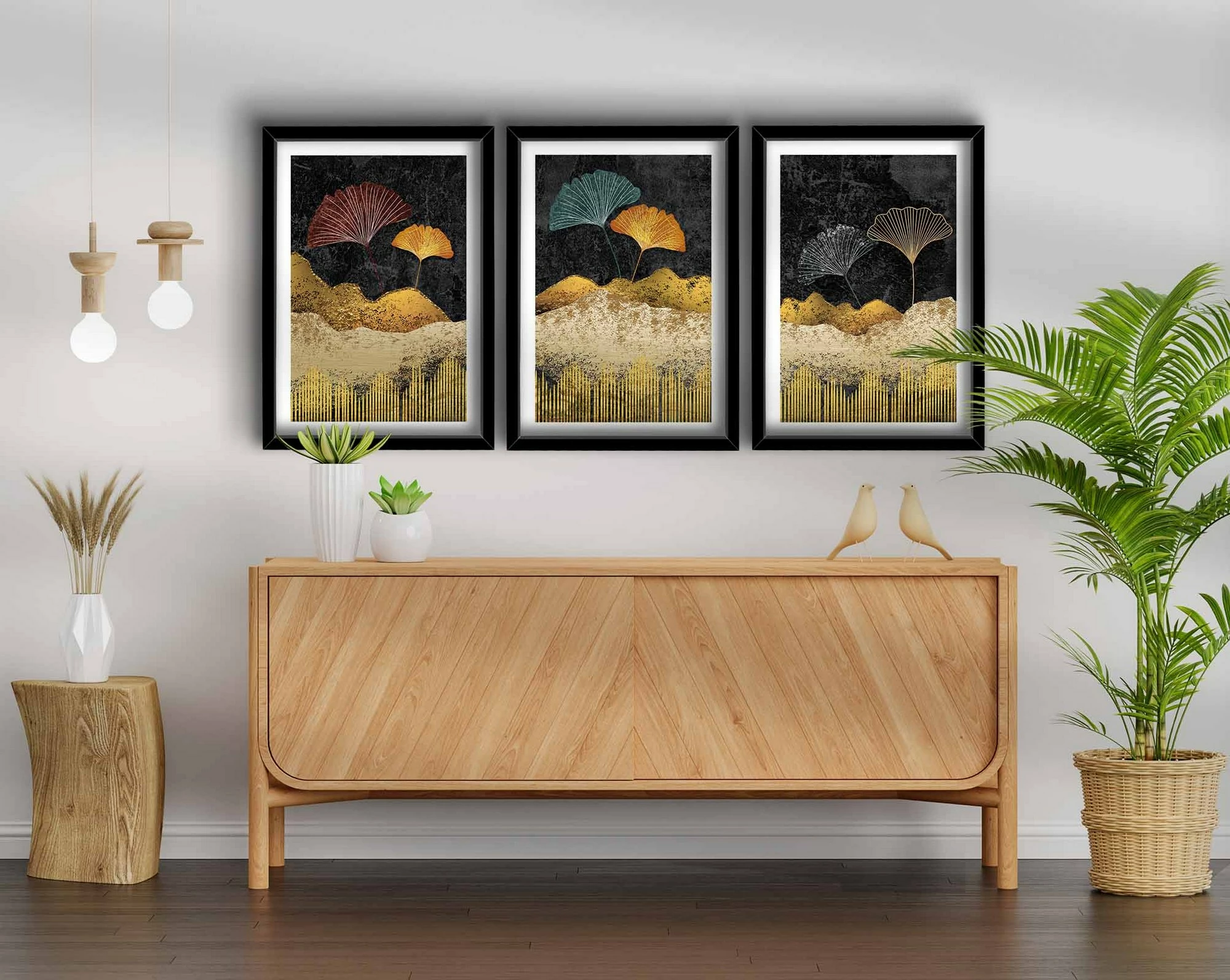 Pikturë dekorative MDF me kornizë (3 copë), Wallity, 3P3853NISCT-018