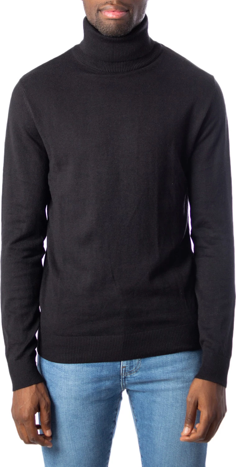Xhemper me golf për meshkuj Jack & Jones Emil Knit Roll Neck STS 12157417, i zi