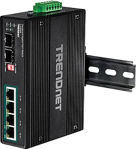 Switch TRENDnet TI-PG62B, 4x Gigabit PoE+, 2x SFP, DIN-rail, IP30, i zi