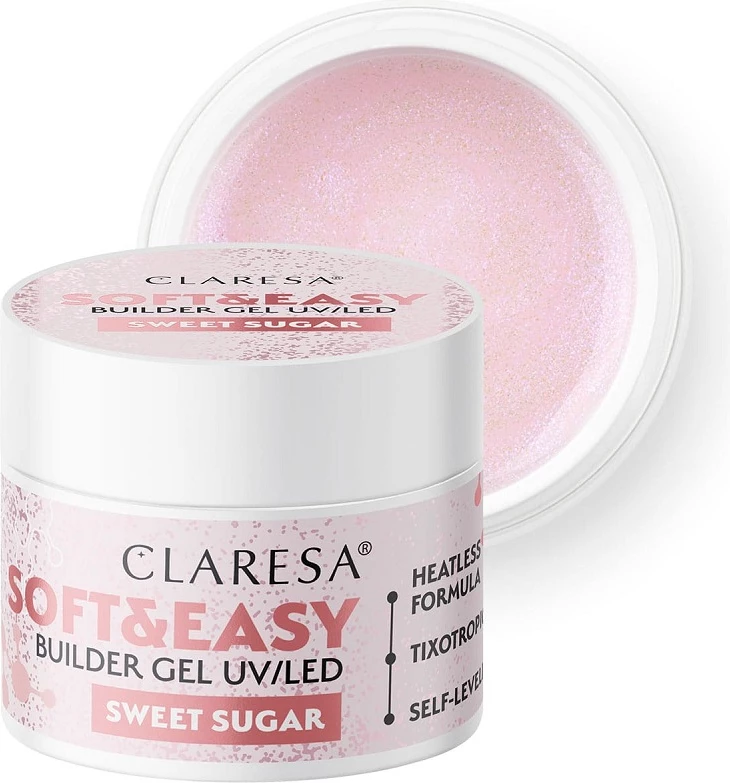 Xhel ndërtues për thonj Claresa Soft&Easy Builder Gel Sweet Sugar 45g për femra