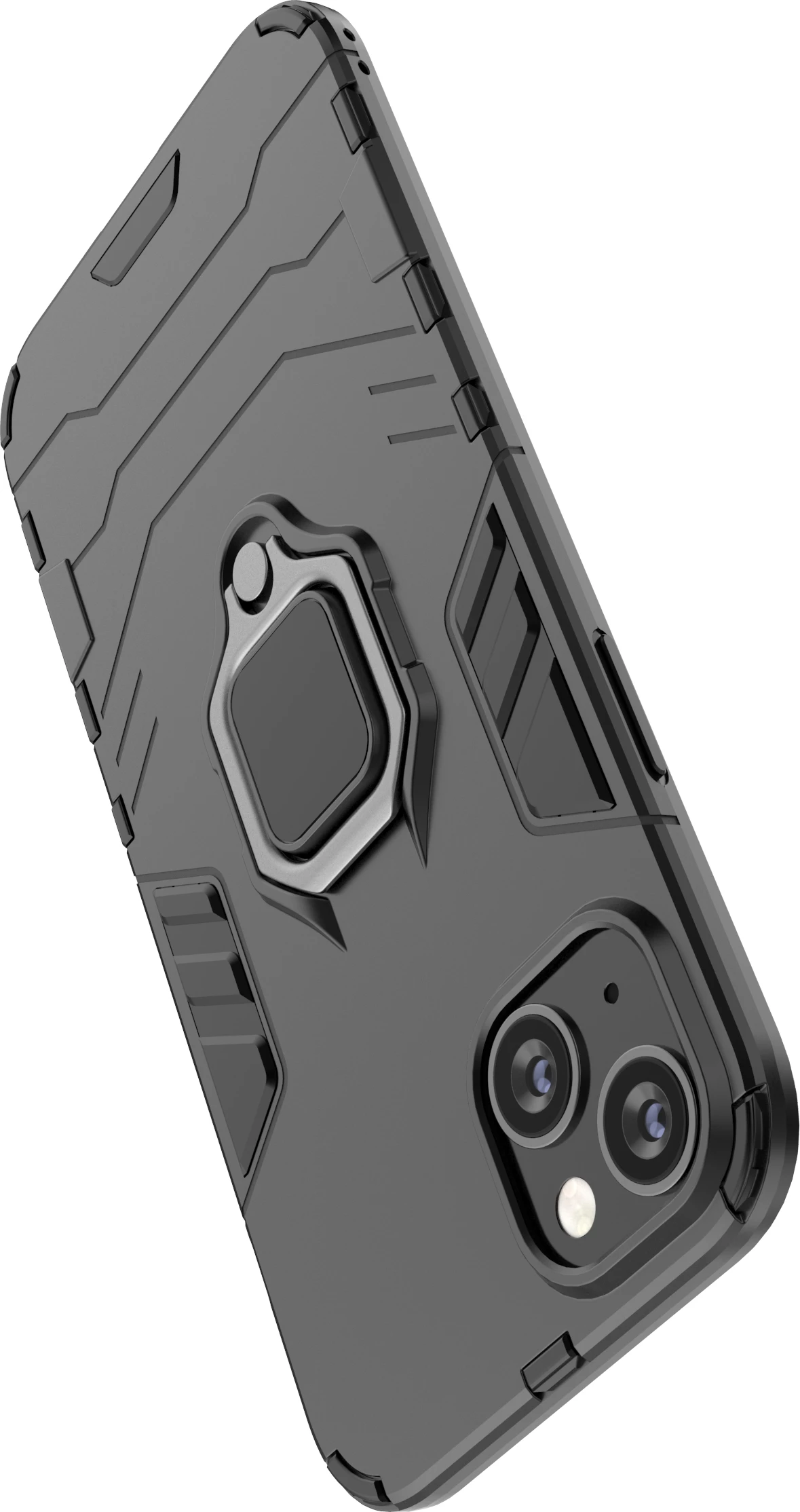 Mbështjellës Hurtel Ring Armor për iPhone 14 Plus, me unazë, i zi