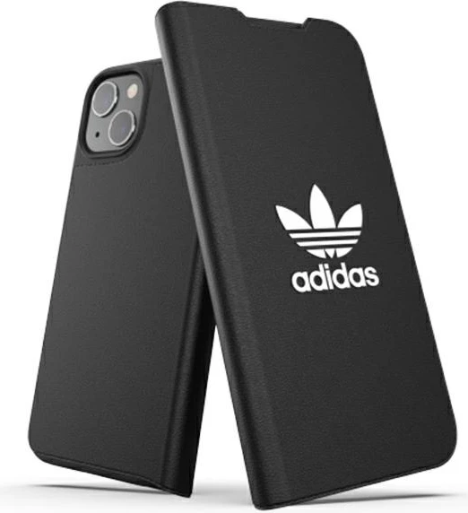 Mbështjellës Adidas OR Booklet Case BASIC për iPhone 13, 6.1", zi-bardhë