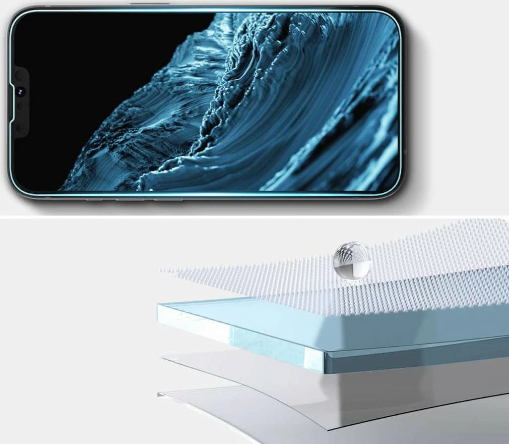 Xham i kalitur mbrojtës ekrani Spigen Glas.TR EZ Fit për Apple iPhone 13/13 Pro, 0.2mm 9H, set me kornizë montimi