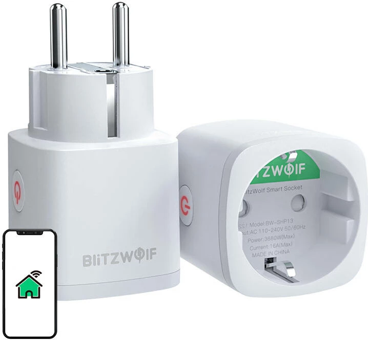 Prizë e mençur BlitzWolf BW-SHP13, ZigBee, EU, 3680W, e bardhë