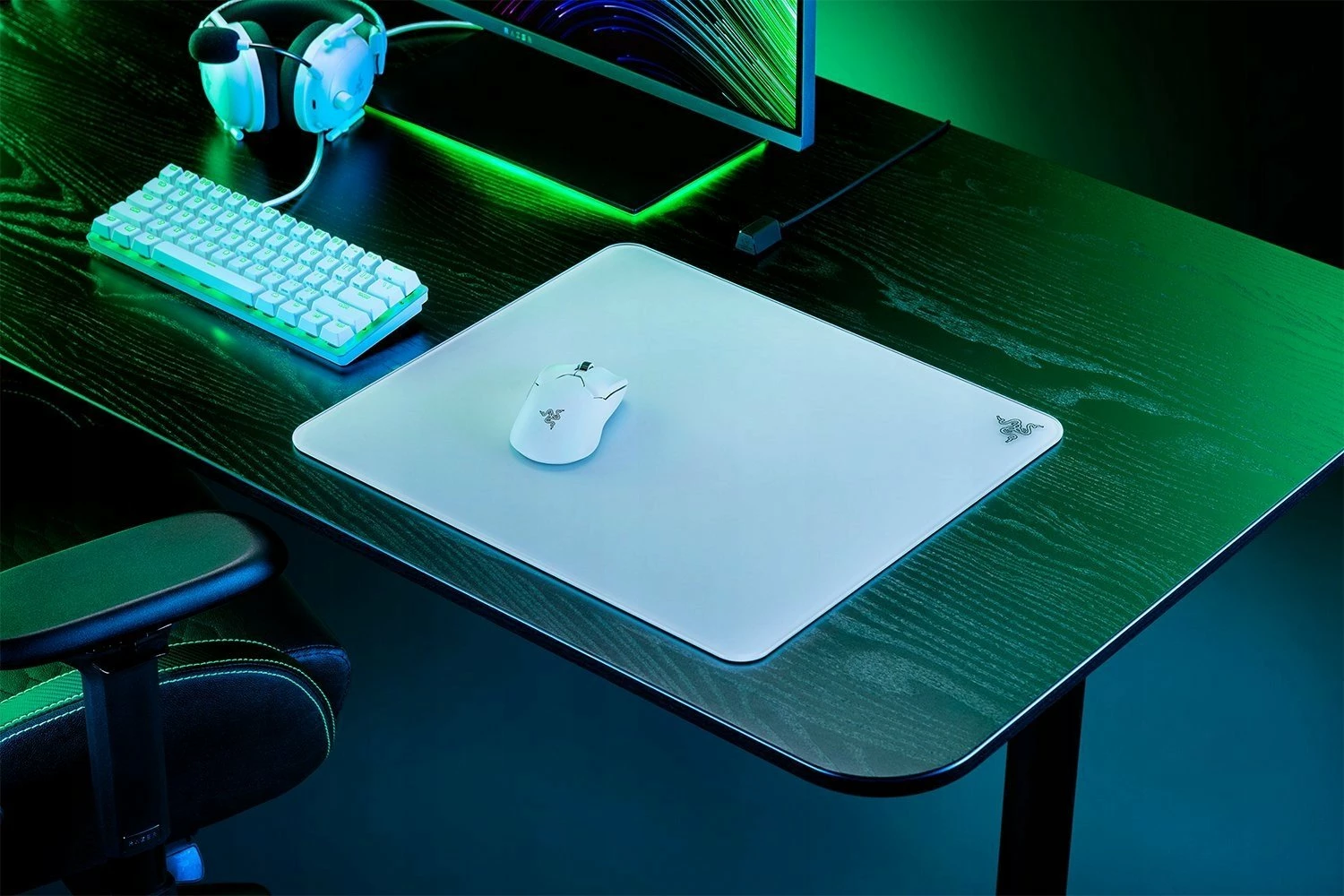 Mauspad Razer Atlas RZ02-04890200-R3M1, L, qelq i temperuar, 45×40 cm, White