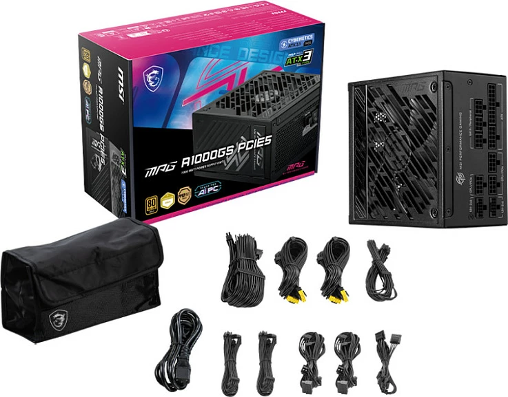 Furnizues rryme MSI MPG A1000GS, 1000W, 80+ Gold, ATX 3.1, Fully Modular, PCIe 5.0, i zi