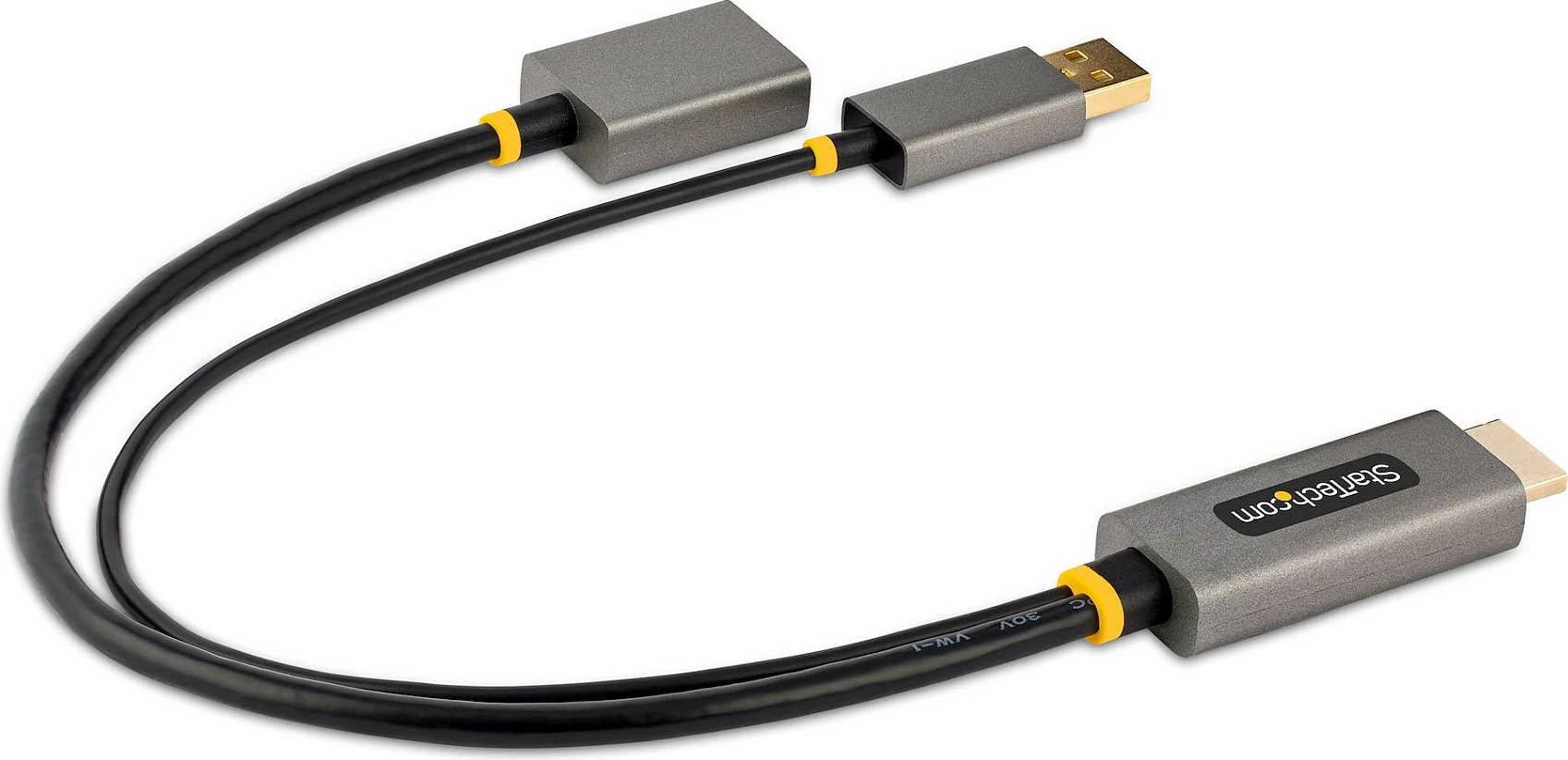 Adapter kabllo HDMI në DisplayPort StarTech, 30cm, 4K 60Hz, HDR, USB me rrymë, e zezë/gri