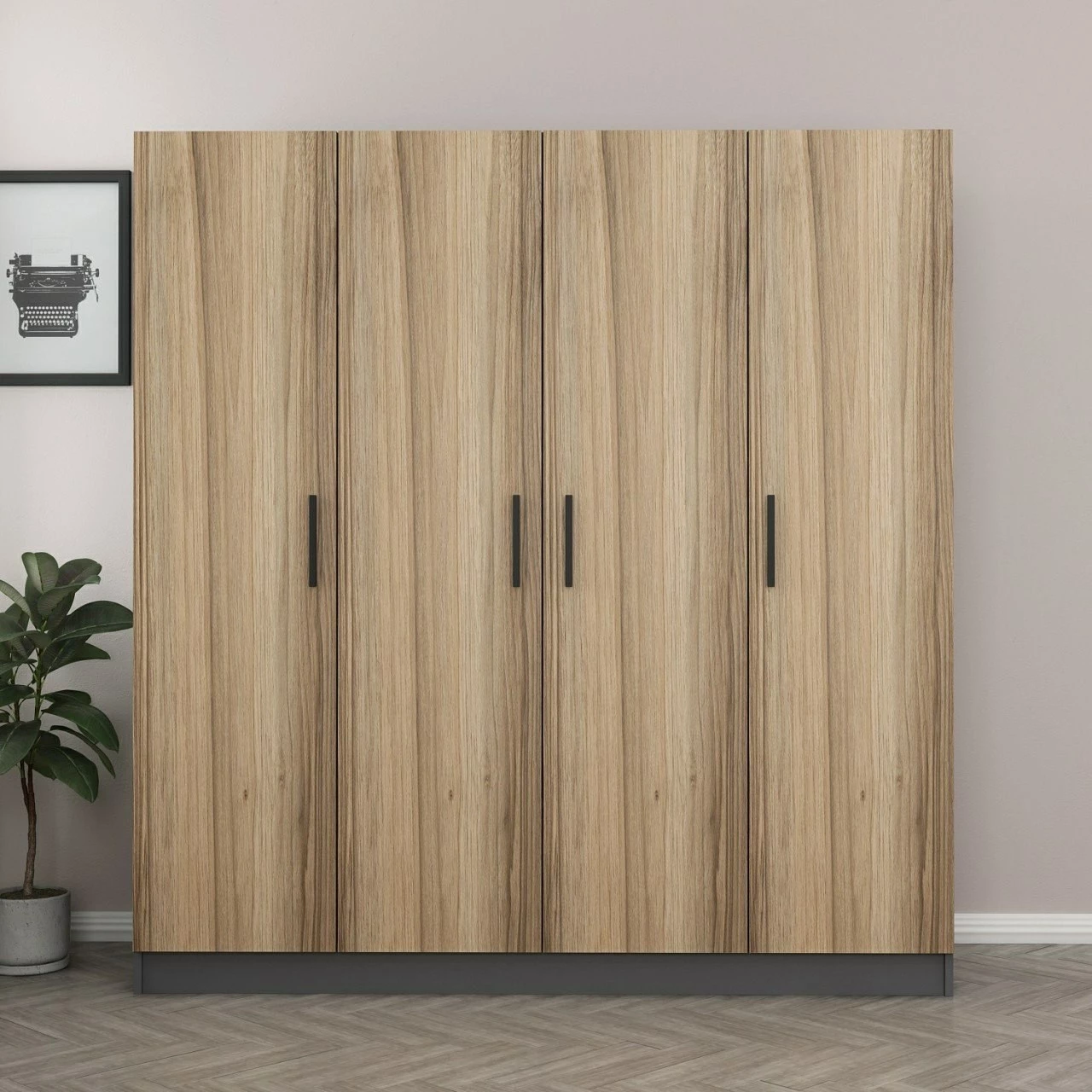 Dollap garderobe Skye Decor, ngjyrë dore, 180x210x52cm