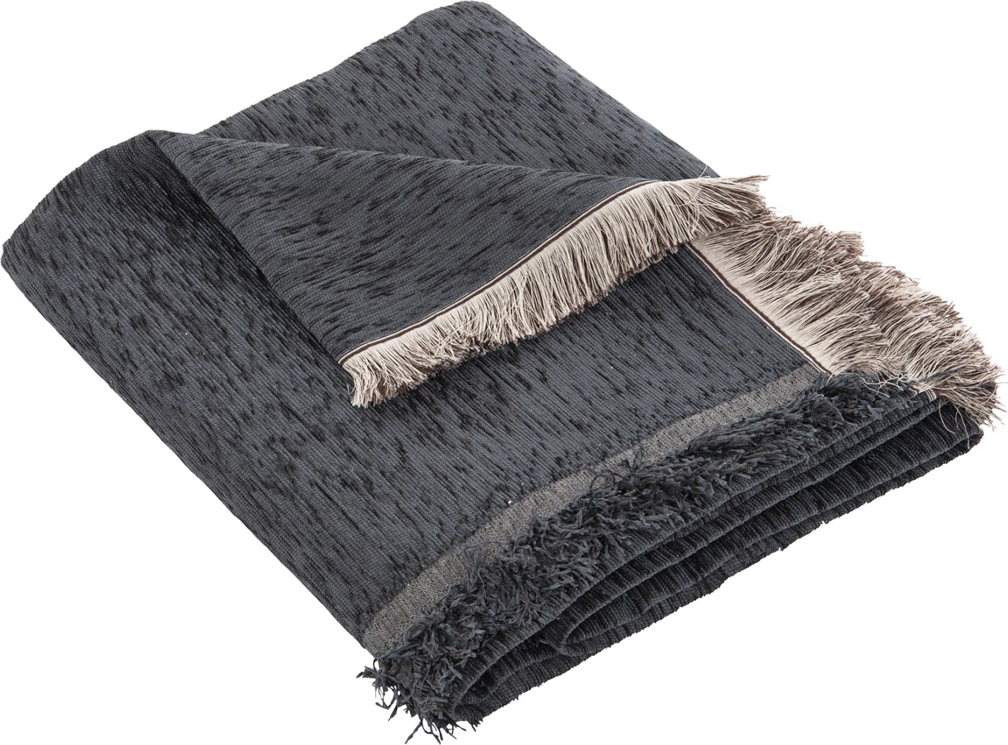 Mbulesë divani me franja DREAMTOPIA FH12165.09 ngjyrë blu e errët 295x170 cm