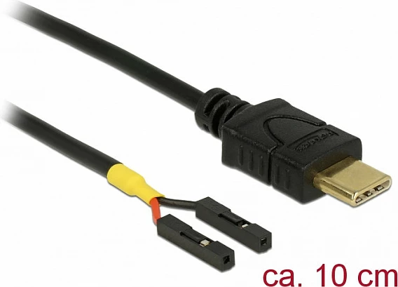 Kabllo USB-C DeLOCK 85394, 10 cm, USB-C mashkull në dy konektorë femër pin, e zezë