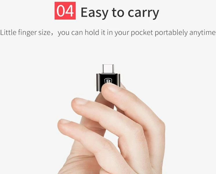 Adapter Baseus 27625-uniw USB-A në USB-C, USB 2.0, OTG, 2.4A, i zi