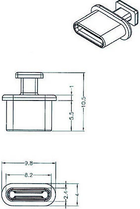 Mbulesë pluhuri USB Type-C DeLOCK 64013, set 10 copë, e zezë