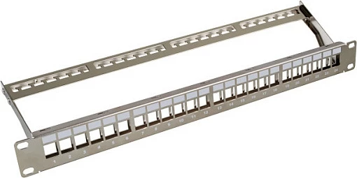 Patch panel EFB Elektronik V2, 19", 1U, 24 porta, Gri RAL7035