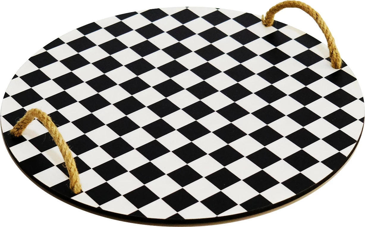 Tabaka druri Hermia PLT0237, 34.5 x 34.5 x 0.5 cm, e bardhë/e zezë