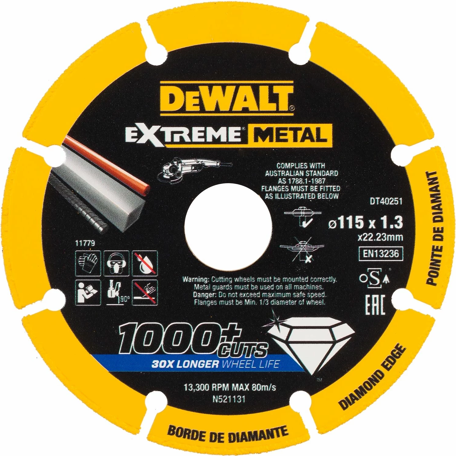 Diskë prerëse metal DeWalt Extreme Metal DT40251 115mm x 1.3mm, vrimë 22.23mm