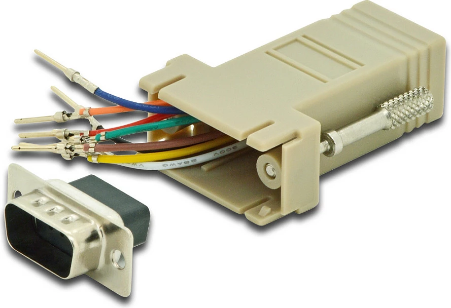 Adapter serial Digitus RS-232 DB9 në RJ45, bezhë