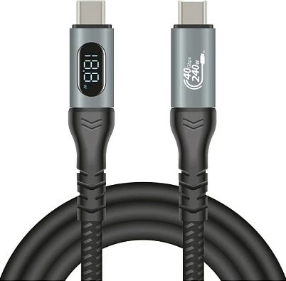 Kabllo USB-C DeLOCK USB4 40Gbps, 1m, PD 3.1 240W, 8K 60Hz, e zezë