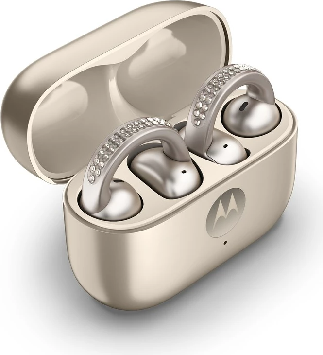 Kufje Motorola moto buds loop, wireless, Bluetooth, me kapëse për vesh, Bezhe