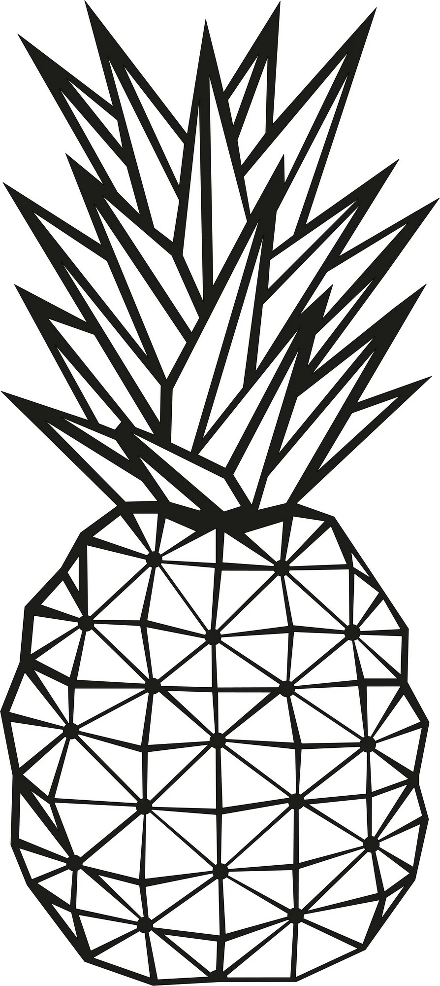 Aksesor dekorativ metalik për mur, ananas, Wallity