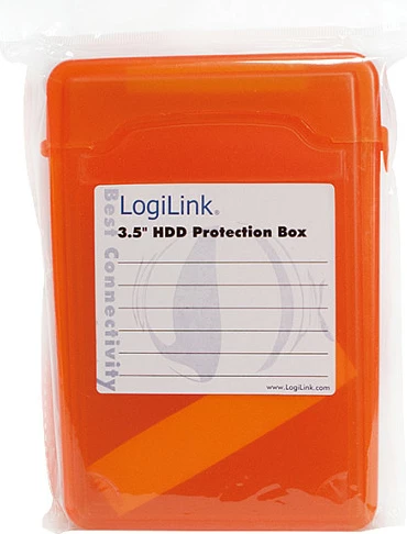 Kuti mbrojtëse HDD 3.5", LogiLink, për 1 disk, portokalli