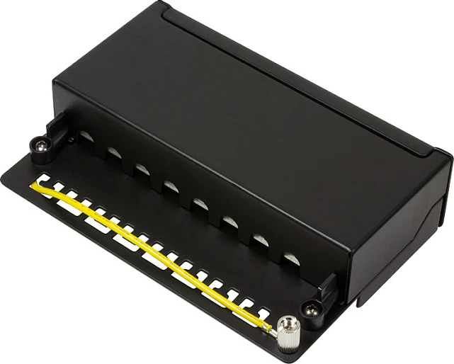 Patch panel desktop LogiLink, 8 porta RJ45, Cat6A STP, e zezë