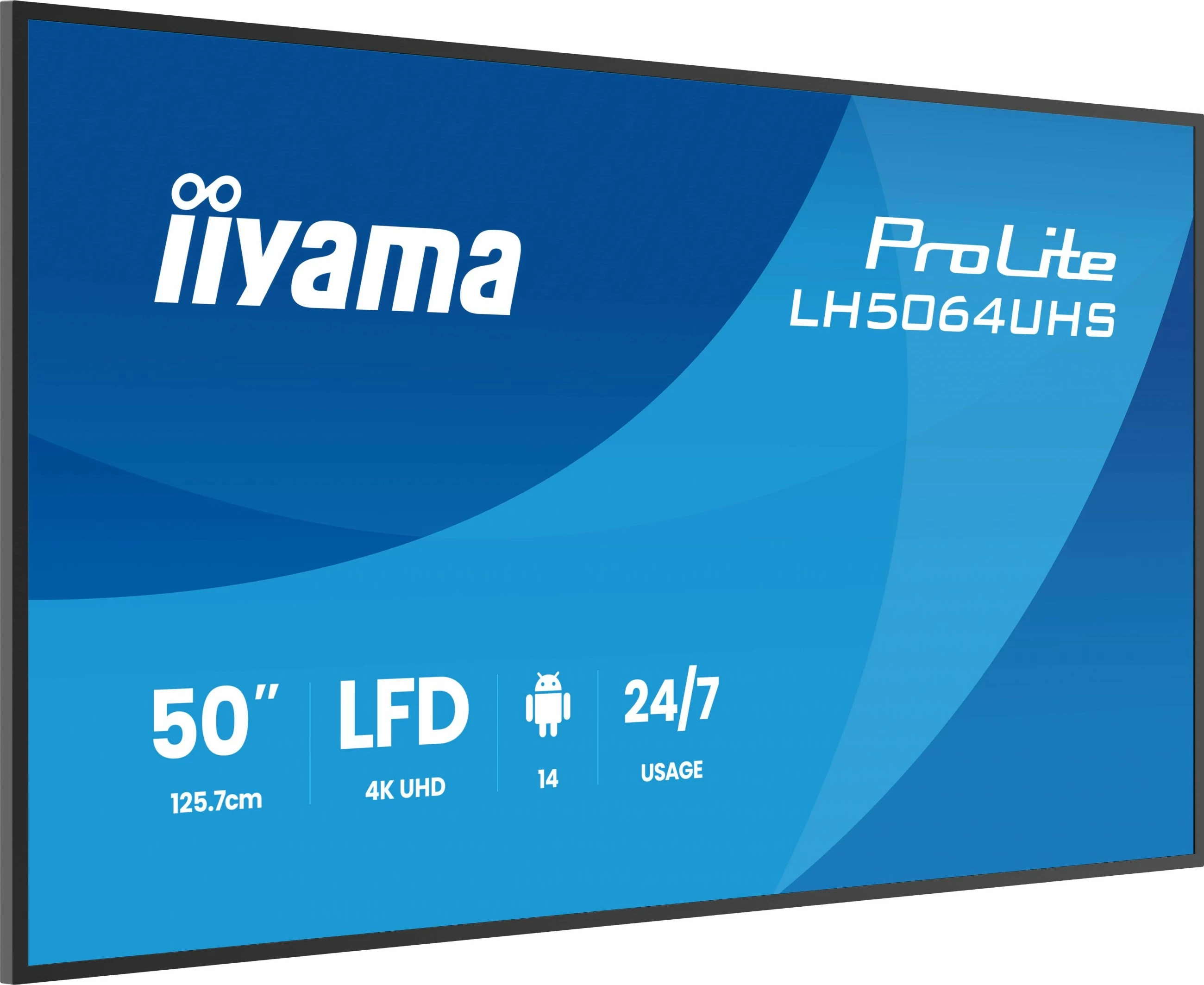 Ekran i madh digital signage iiyama ProLite LH5064UHS-B1AG, 50 inç, 4K UHD, Android, Wi-Fi