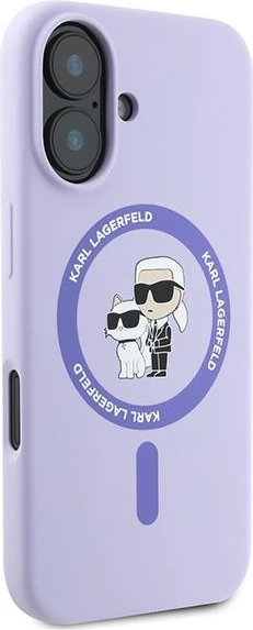 Mbështjellës Karl Lagerfeld Silicone KC Heads Ring MagSafe për iPhone 16, Vjollcë