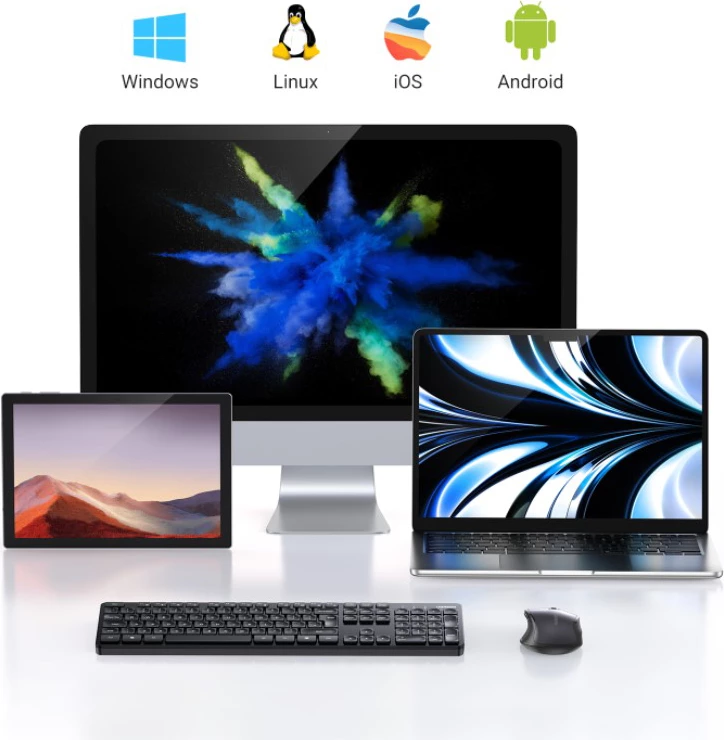 Set tastierë dhe maus wireless Ugreen MK006, 2.4GHz, e zezë