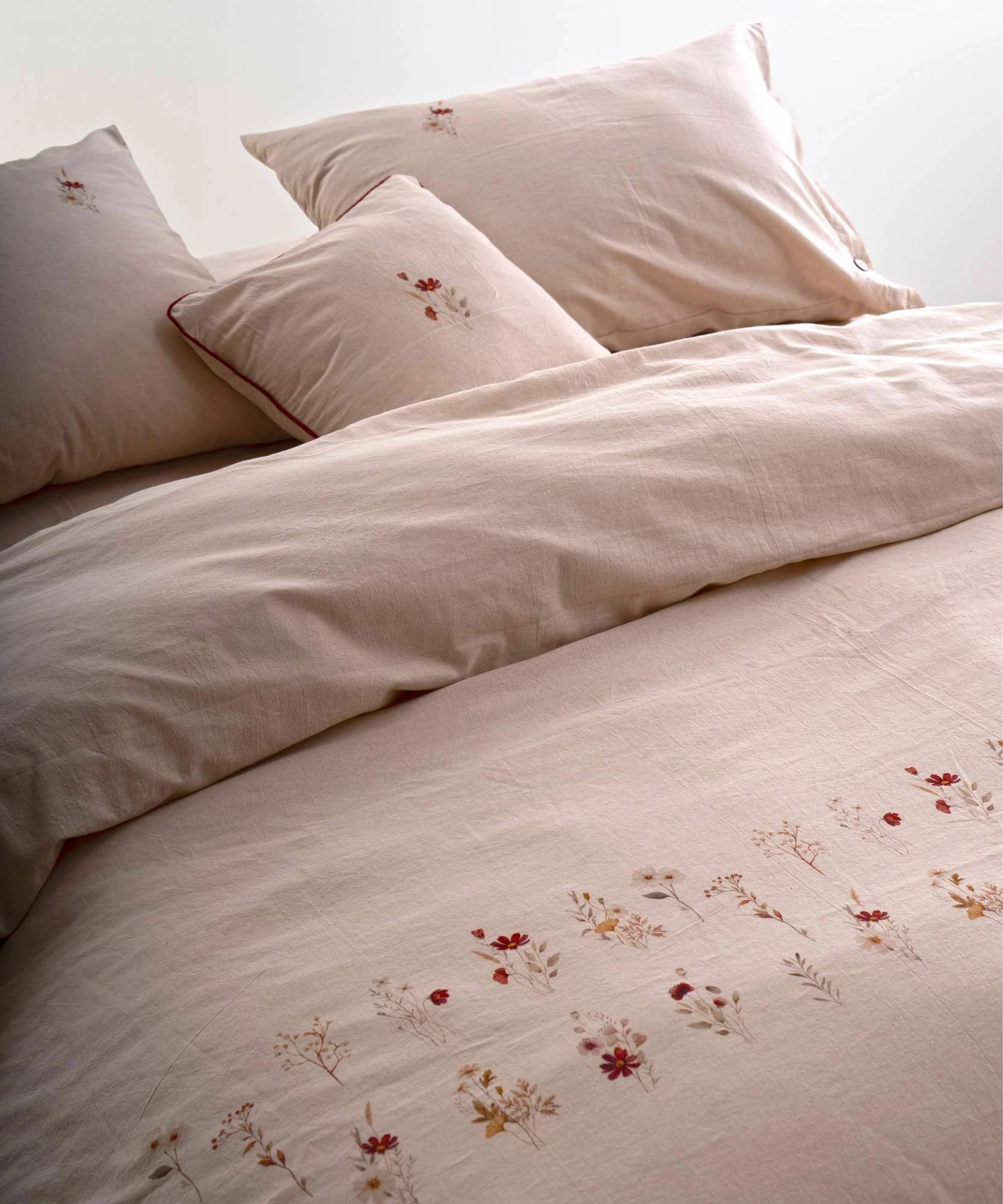 Set mbulesë për jorgan King, ngjyrë dusty rose, L'Essentiel Linge de Maison, Brise Printaniere