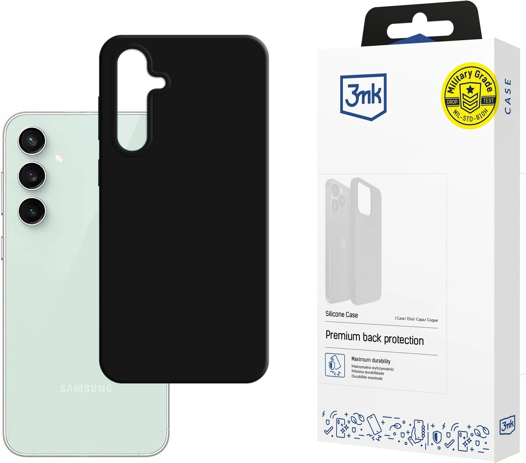 Mbështjellës silikon për celular 3mk Protection, për Samsung Galaxy S23 FE, i zi