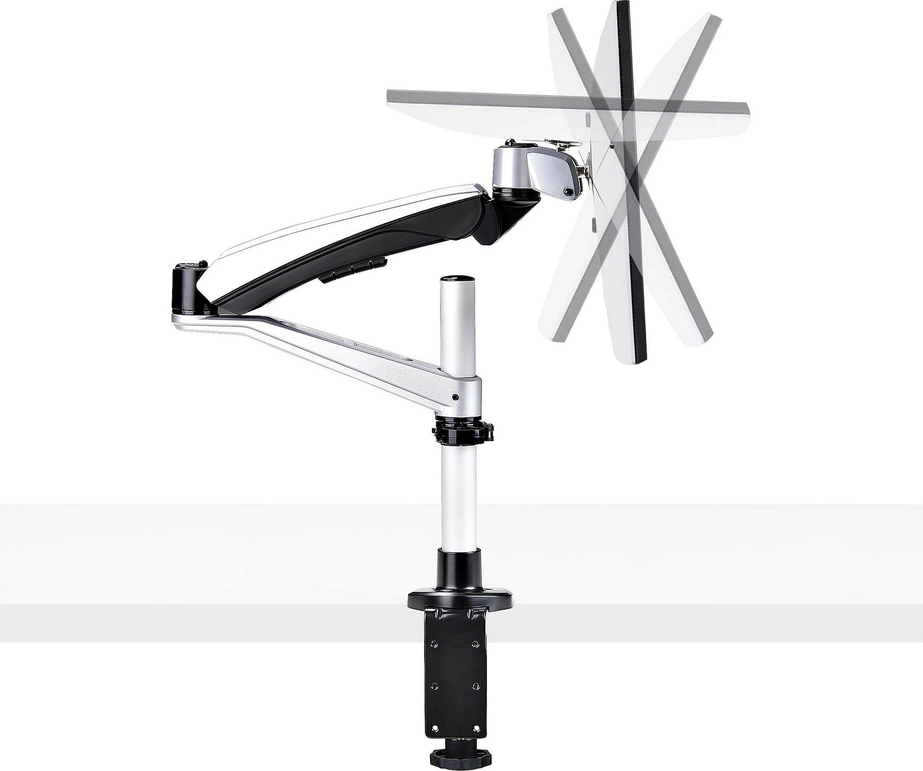 Mbajtëse monitori tavoline StarTech, VESA 75x75/100x100, për 17-30", 9 kg, e zezë/argjendtë