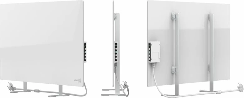 Ngrohës smart AENO Premium Eco AGH0003S 700W, xham i kalitur, infra të kuqe + konveksion, prizë EU (E/F), bardhë