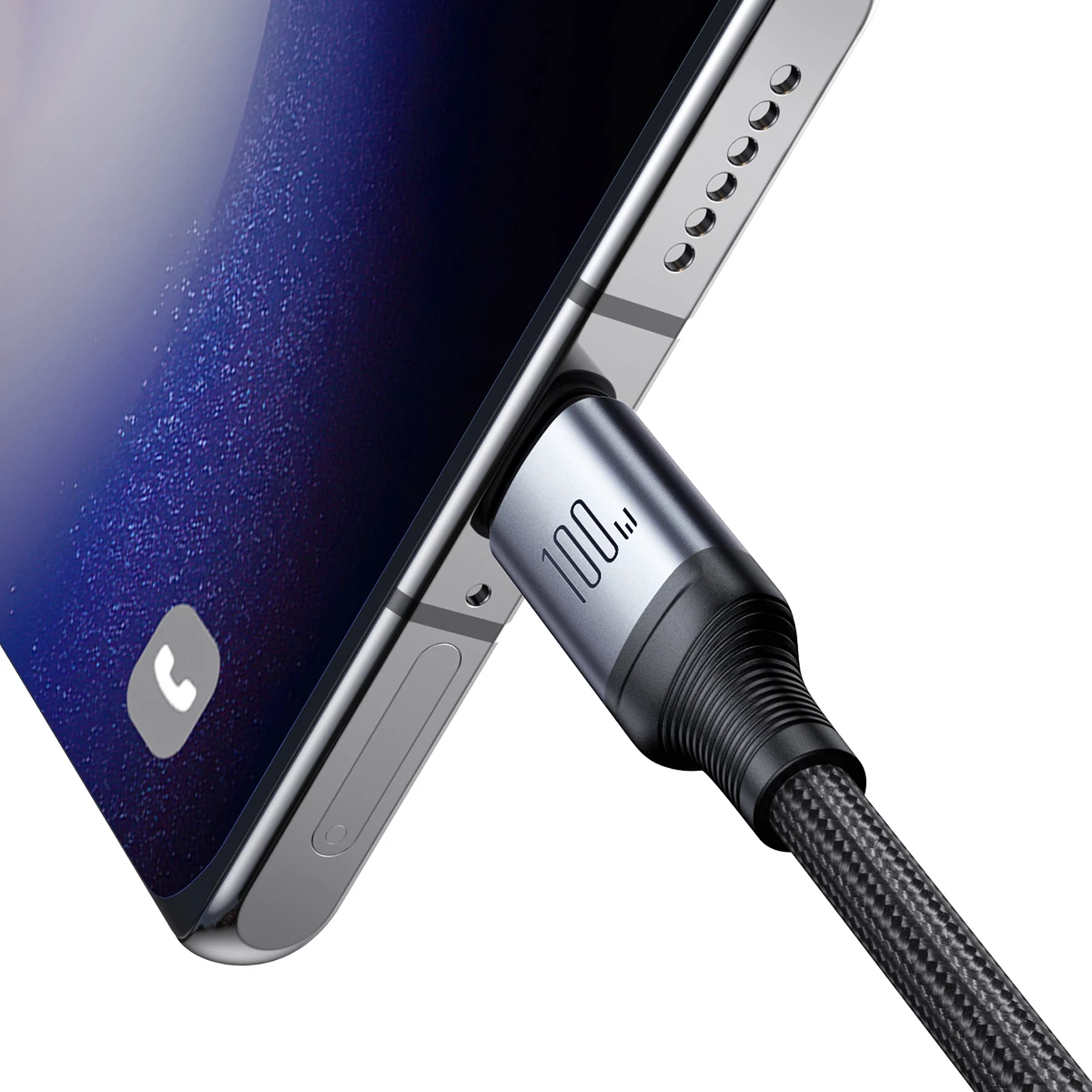 Kabllo karikimi Joyroom Speedy Series S-A21, 2in1 USB-C në USB-C/USB-C, 100W, 1.5m, e zezë
