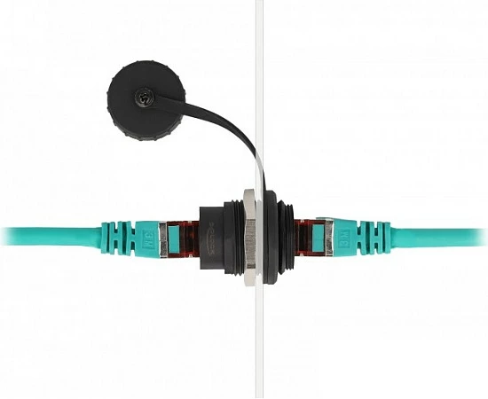 Prizë paneli RJ45 DeLOCK Cat6 me kapak pluhuri, e zezë