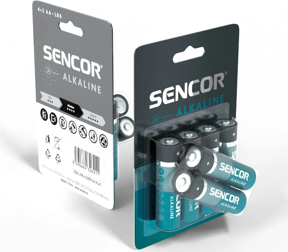 Bateri Sencor SBA LR6 4+2BP AA Alk, 6 copë