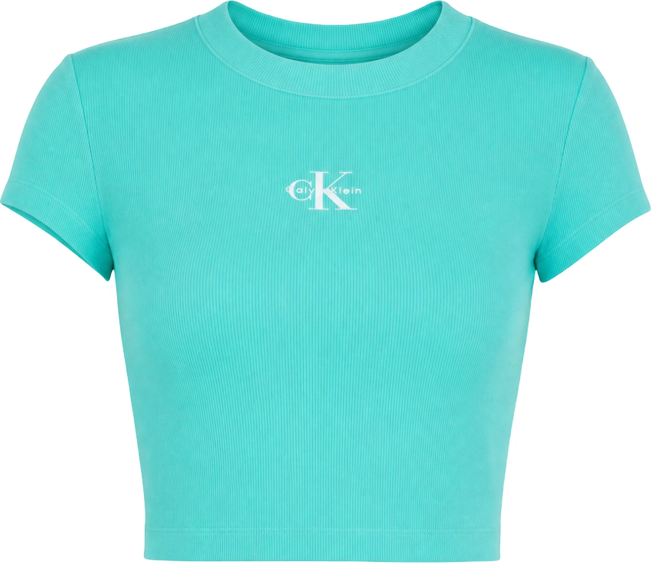 Maicë për femra Calvin Klein Jeans Monogram Baby Tee LV047AB802, turkeze [Madhësia: L]