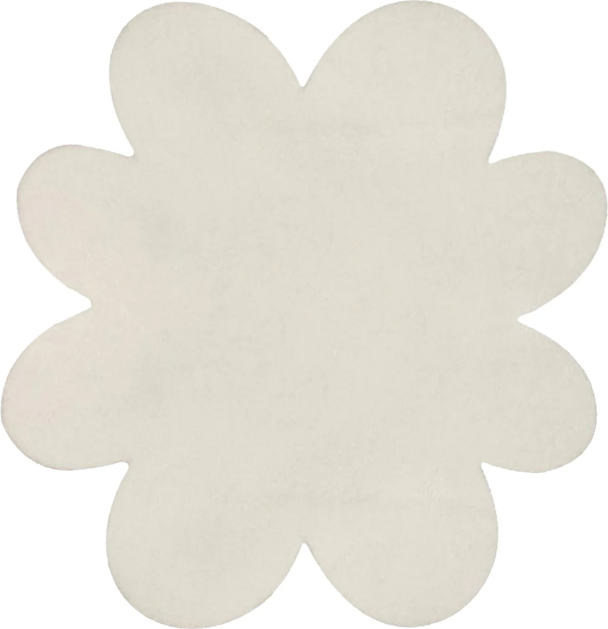 Qilim për korridor, formë luleje, ngjyrë e bardhë, 150x150cm, Conceptum Hypnose Daisy Plush