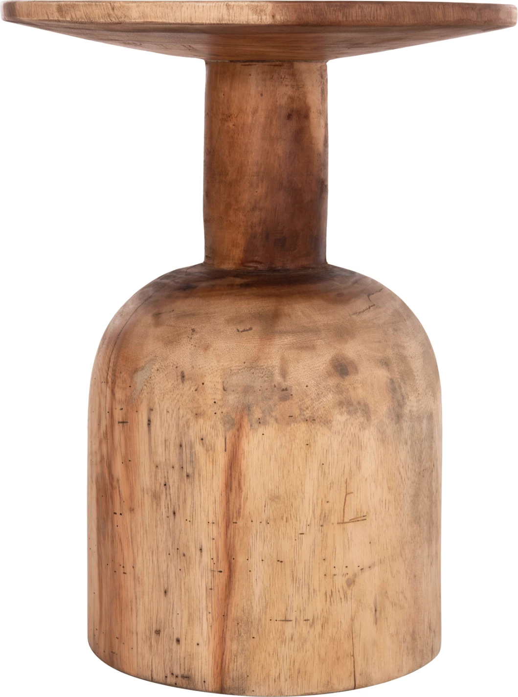Tavolinë anësore e rrumbullakët PUMBE, dru suar natyral, FH9891.11, 40x50cm