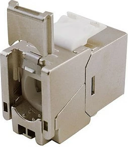 Keystone jack rrjeti EQUIP Cat6A Slim, RJ-45 female, tool-free, shielded, 10GBase-T, set 8 copë, argjendtë
