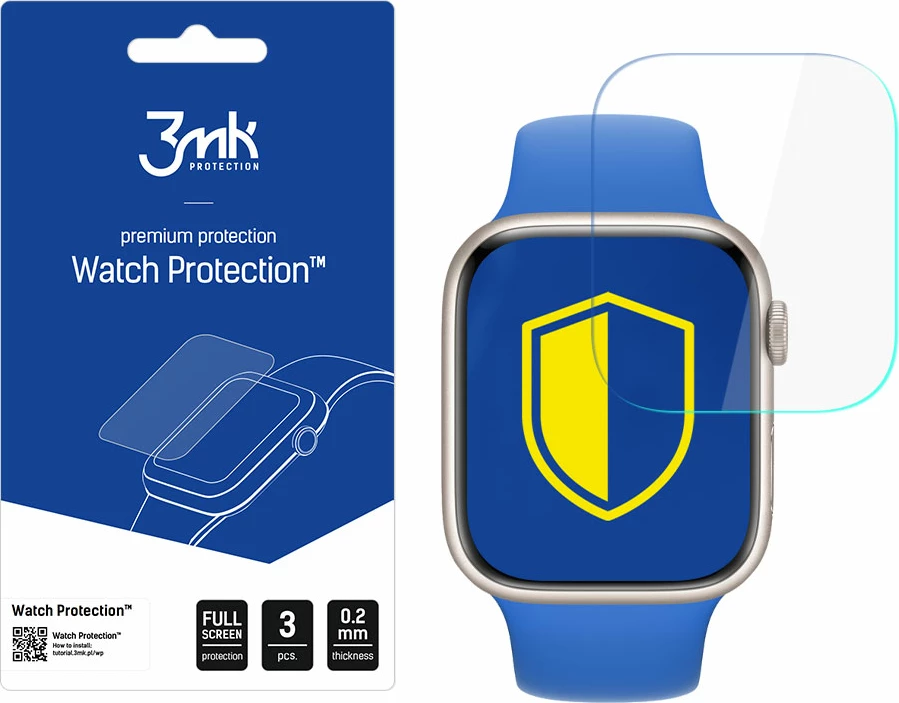 Mbrojtës ekrani për Apple Watch 7 45mm, 3mk Watch Protection ARC+, set prej 3 copësh