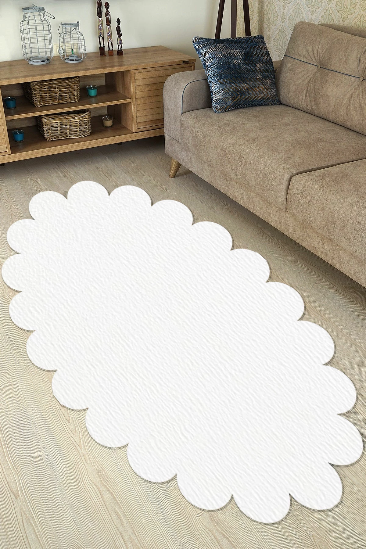Qilim Conceptum Hypnose, Ellipse Daisy, i bardhë, 80x120cm