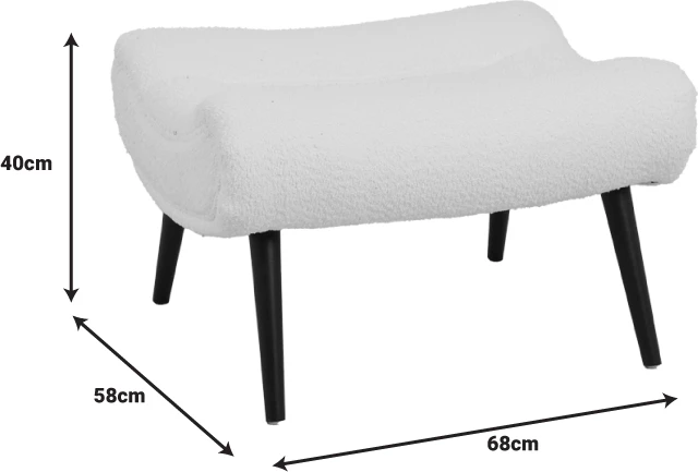 Stool - tabure boucle ngjyrë rozë e pluhurosur 68x58x40cm