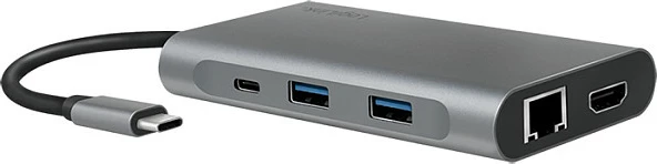 Docking station LogiLink USB-C, 8 porta, USB 3.2 Gen1, PD, argjendtë