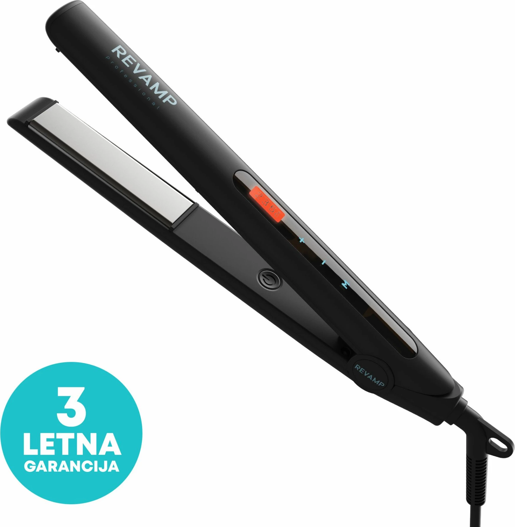 Drejtues flokësh Revamp Progloss Touch Digital ST-1500, 80-235°C, pllaka qeramike, i zi